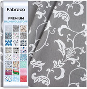 100% Tela di Cotone Premium per Metro 100x160cm - Grigio | 220 g/m - Soffice, Duraturo e Idrorepellente | Tessuti per Sartoria e Decorazione | Tessuti per Metro - Tela