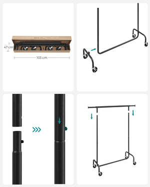 Appendiabiti VALORA su ruote per cappotti e giacche HSR011B01V1