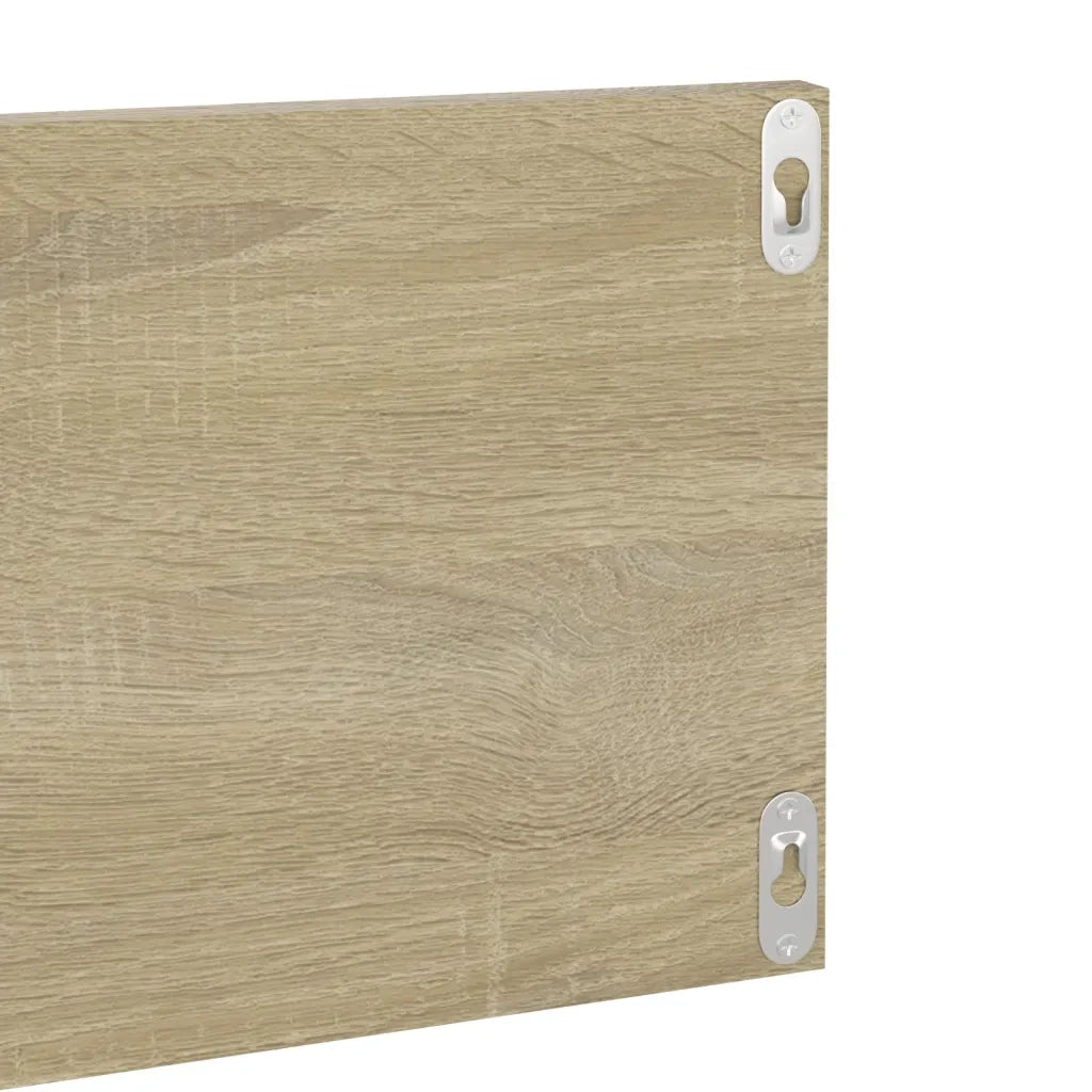 Mensole a Muro 2pz Rovere Sonoma 80x11,5x18cm Legno Multistrato