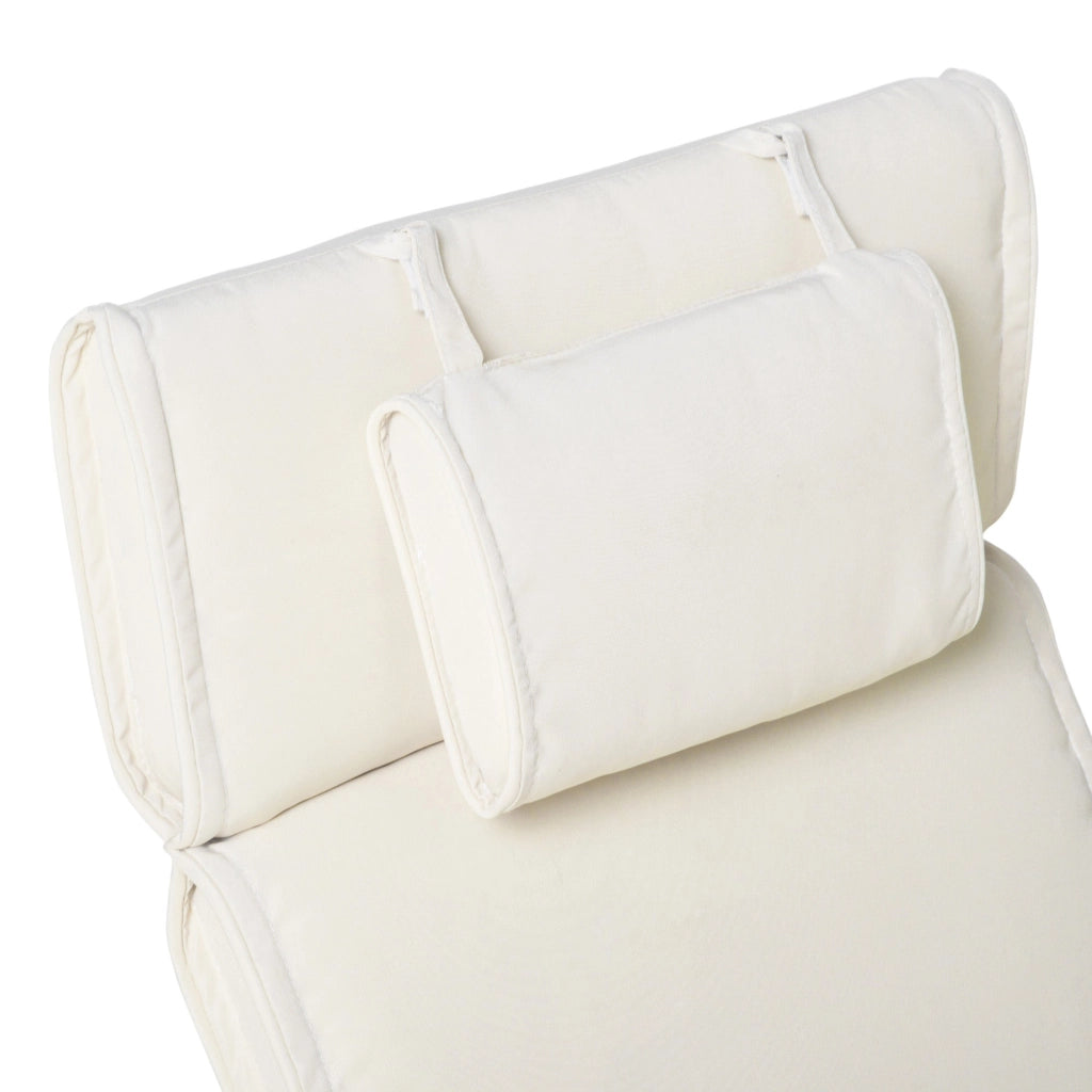 Cuscino per Sdraio Lettino Prendisole da Giardino Bianco Crema 198x53x5 cm