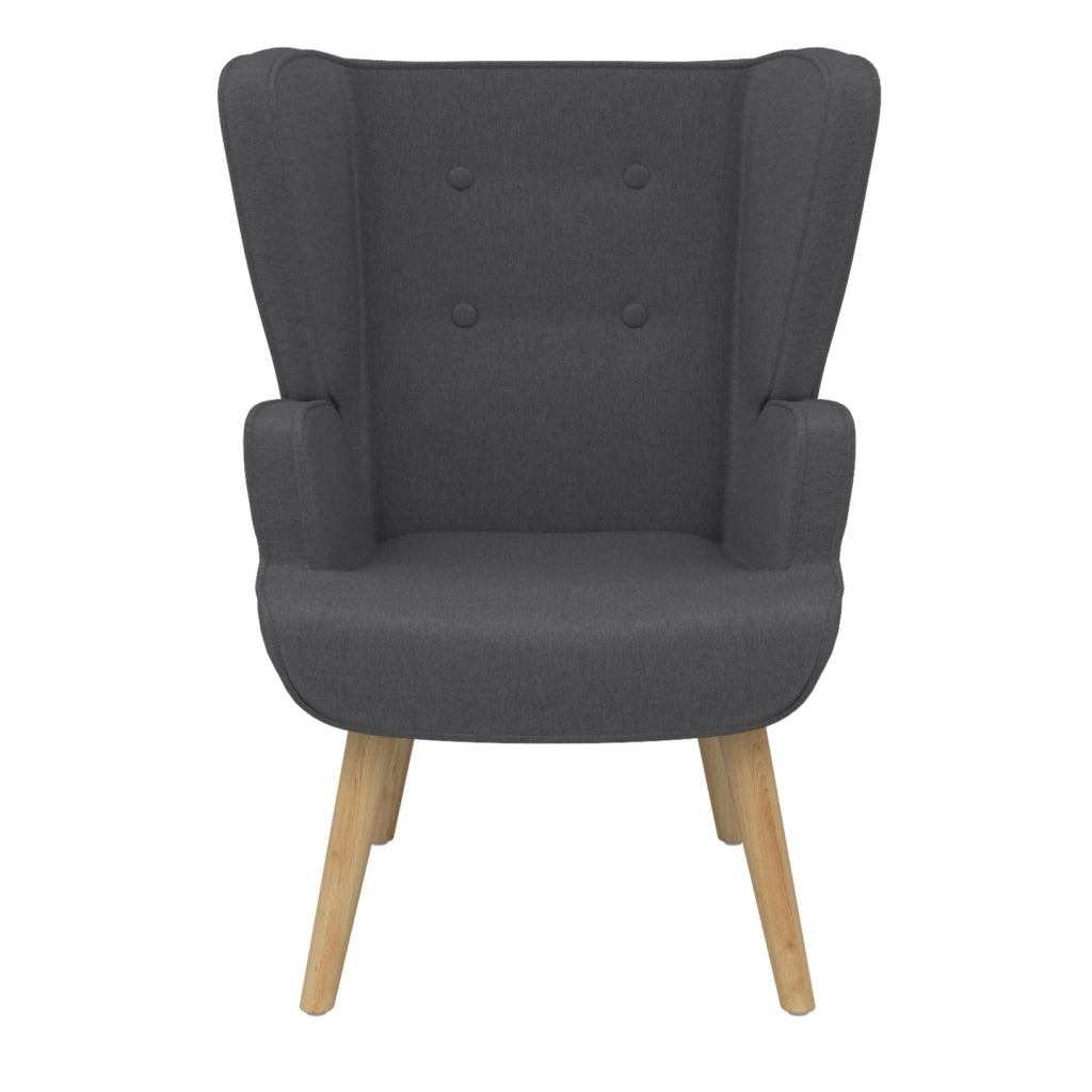 IDMarket - Sillón escandinavo SVEN en tejido gris antracita