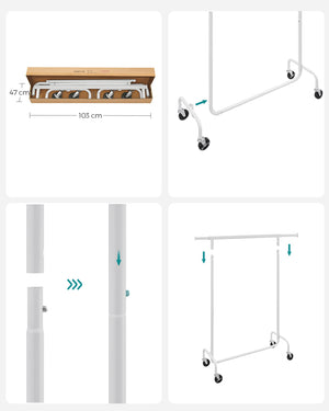 Appendiabiti VALORA su ruote per cappotti e giacche HSR011W01V1