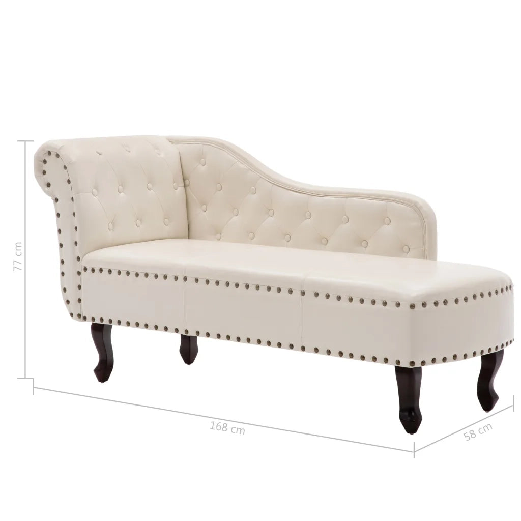 Sedia a Sdraio Bianco Crema in Similpelle 60783