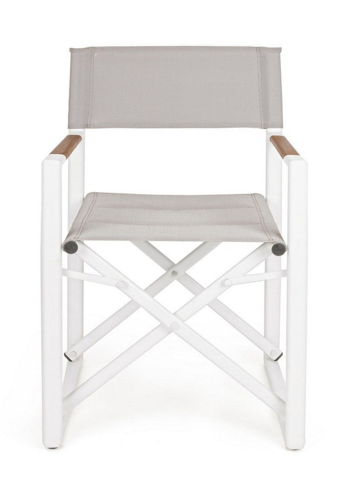 Set 2 Sedie Pieghevoli da Regista 51x54x86 cm in Alluminio Lagun Bianca