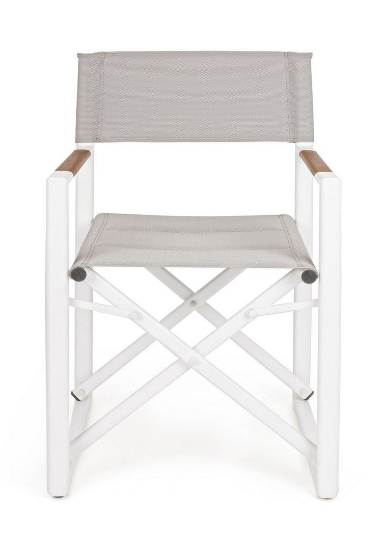 Set 2 Sedie Pieghevoli da Regista 51x54x86 cm in Alluminio Lagun Bianca