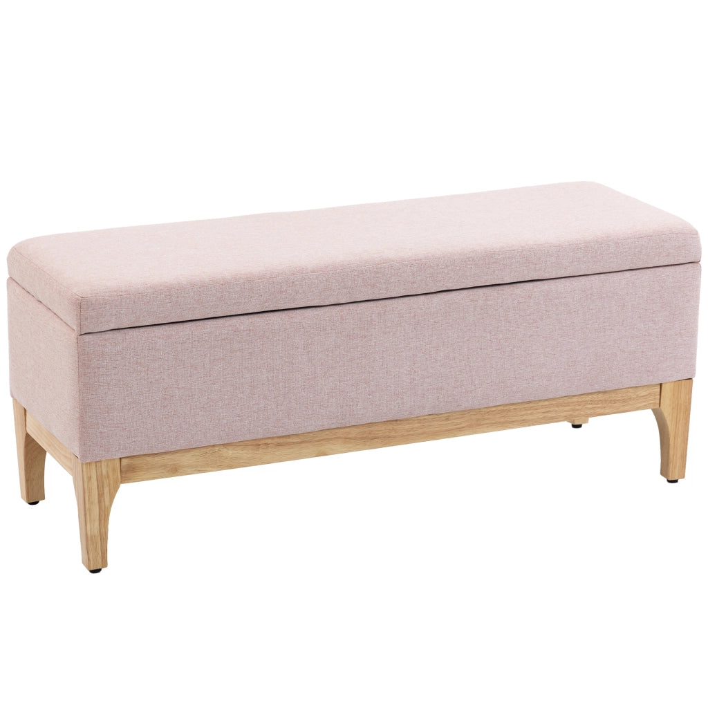 Cassa di stoccaggio in tessuto lino con coperchio rimovibile ¨C zephmum ¨C rosa 110x39x45