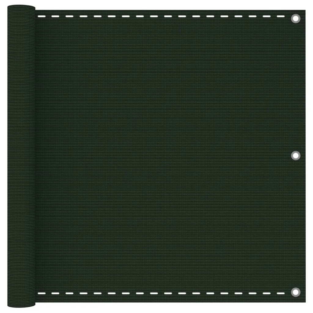 Schermo per balcone schermo per la privacy 90 x 500 cm HDPE verde scuro 02_0010449