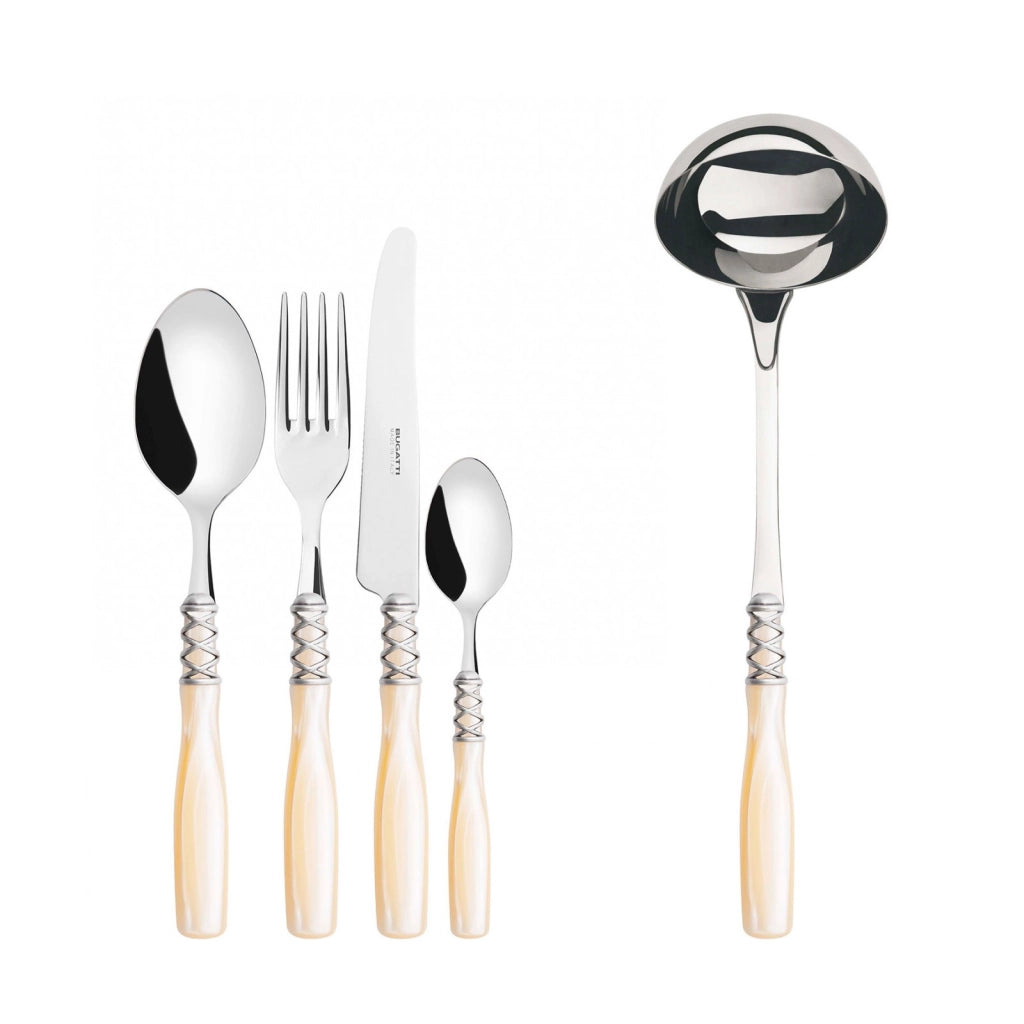 ARIANNA Ghiera Argento Anticato, Posate Set 49 Pz, Scatola