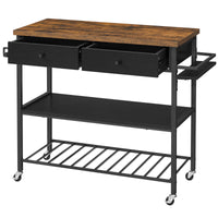 Isola da cucina VALORA, marrone rustico, stile loft - KKI003B01