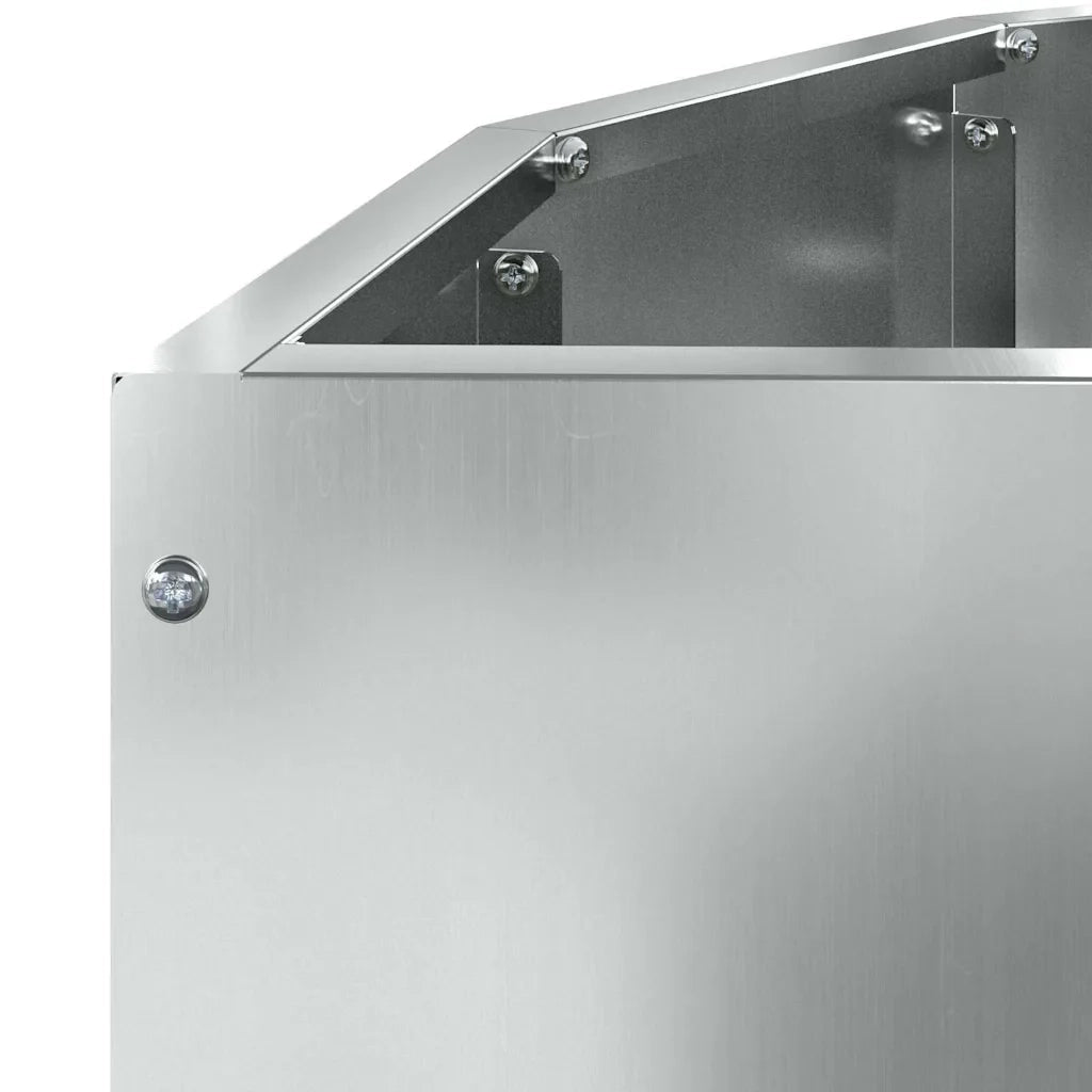 Fioriera semicircolare moderna per esterni 90 x 45 x 50 cm design elegante acciaio zincato argento 02_0052955