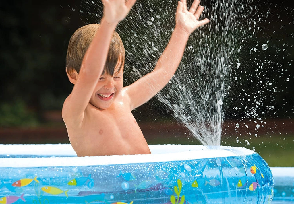 INTEX PISCINA DOPPIA PESCIOLINI 279X36 CM C.MAX 730+208 LT CON SPRUZZINO ETÀ 2+