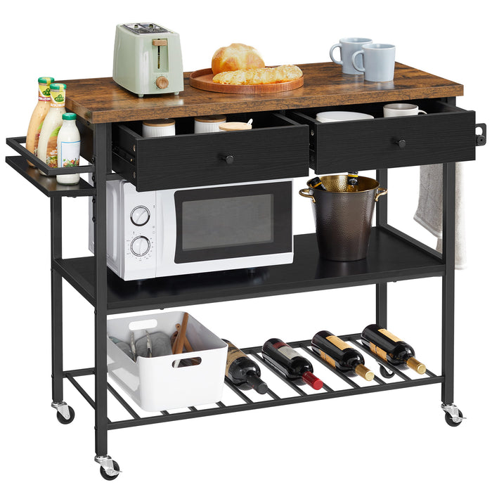 Isola da cucina VALORA, marrone rustico, stile loft - KKI003B01