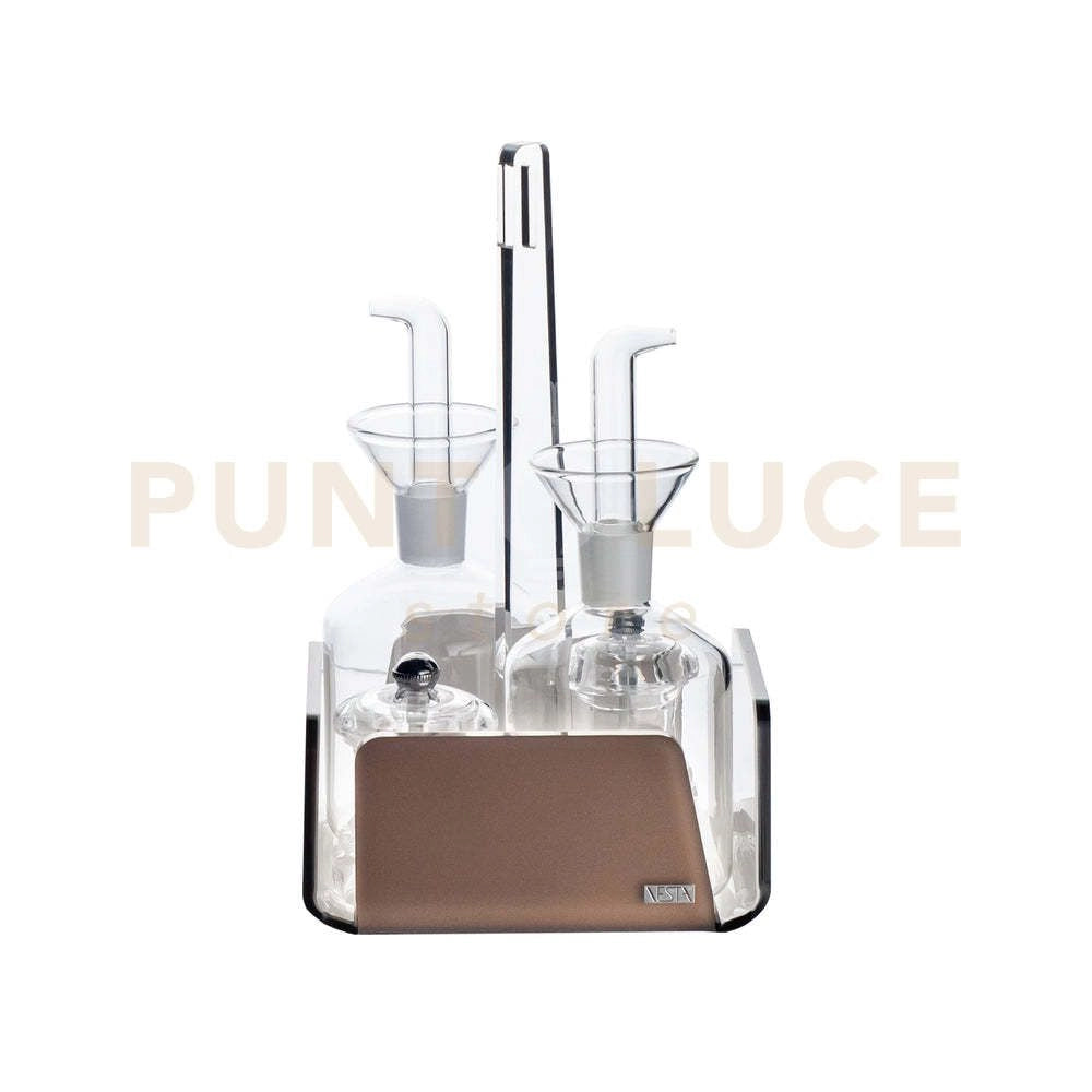 MENAGE CESTINO SET DA TAVOLA ORGANIZER LIKE WATER  IN CRISTALLO ACRILICO MARRONE