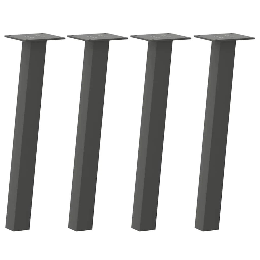 Set di 4 gambe per tavolino da caffè 42 cm in acciaio antracite design contemporaneo pratico e robusto 02_0056787