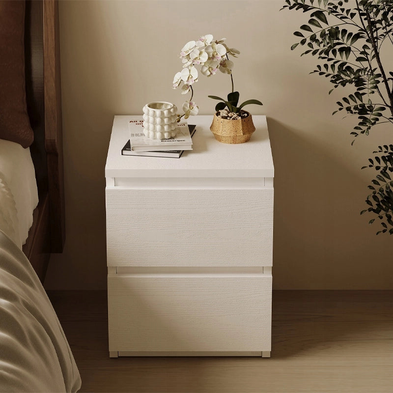 Comodino tavolino per camera da letto soggiorno 2 cassetti loft bianco moderno