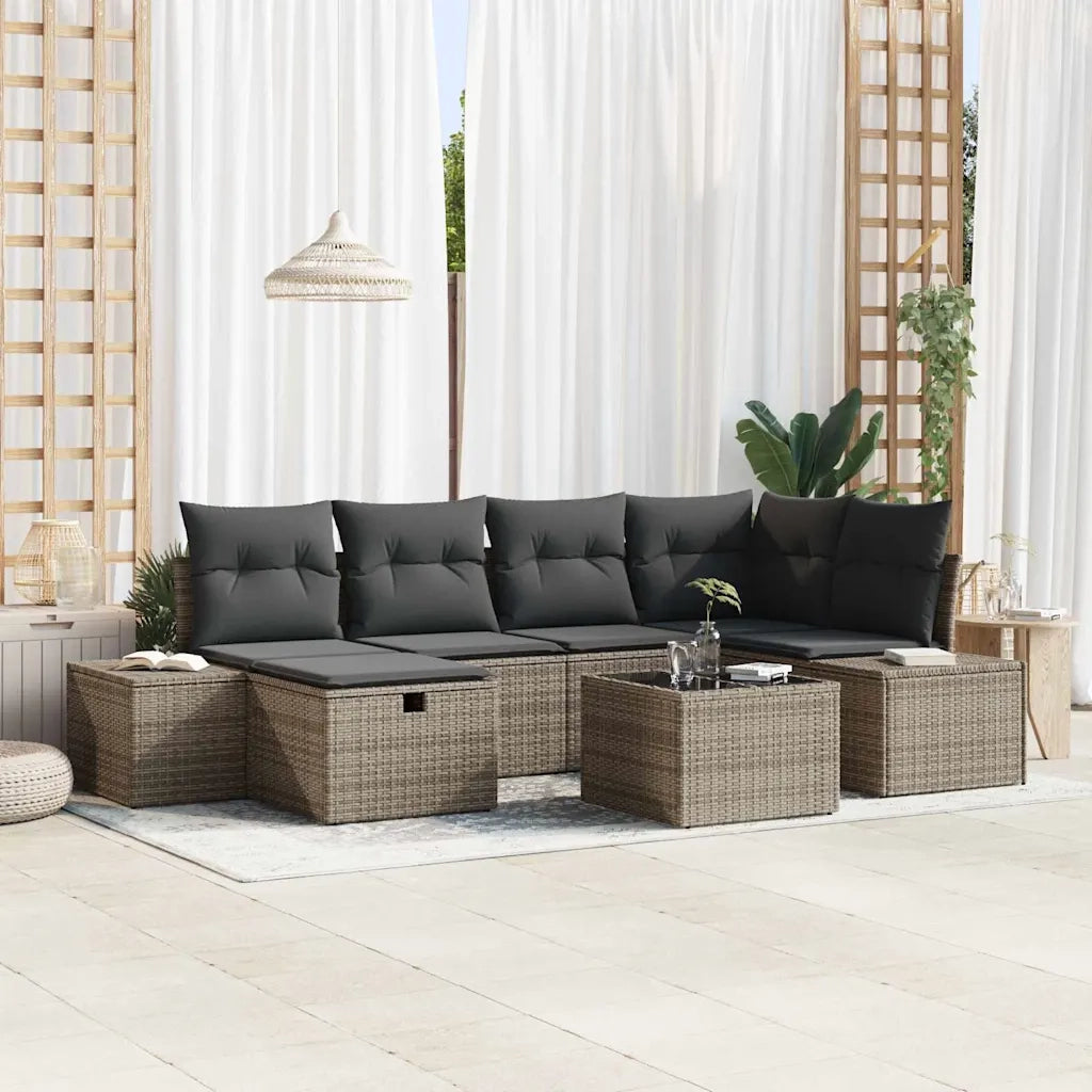 Set di divani con cuscino 7 pcs polyrattan