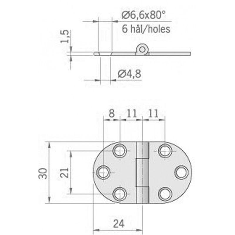 CERNIERA INOX MM.47X30