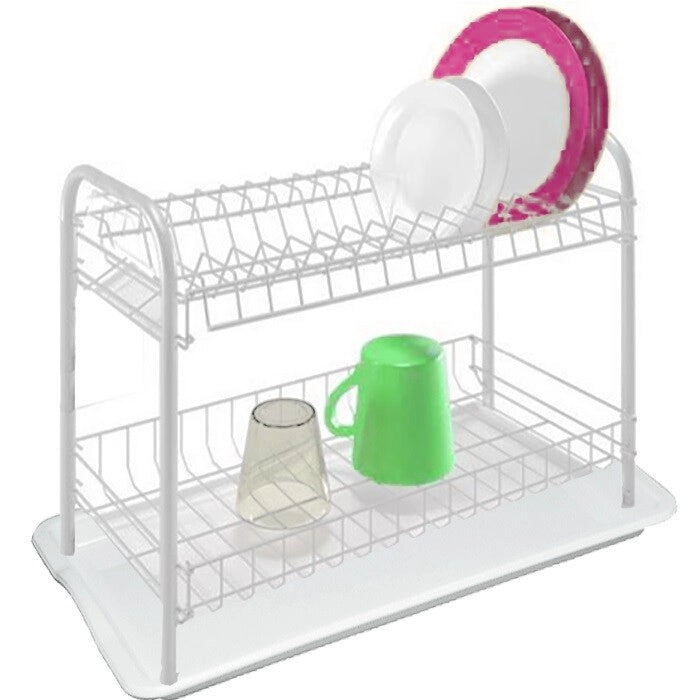 Scolapiatti da Cucina Lavello con Vassoio Zio 2 Posti Bianco Artex
