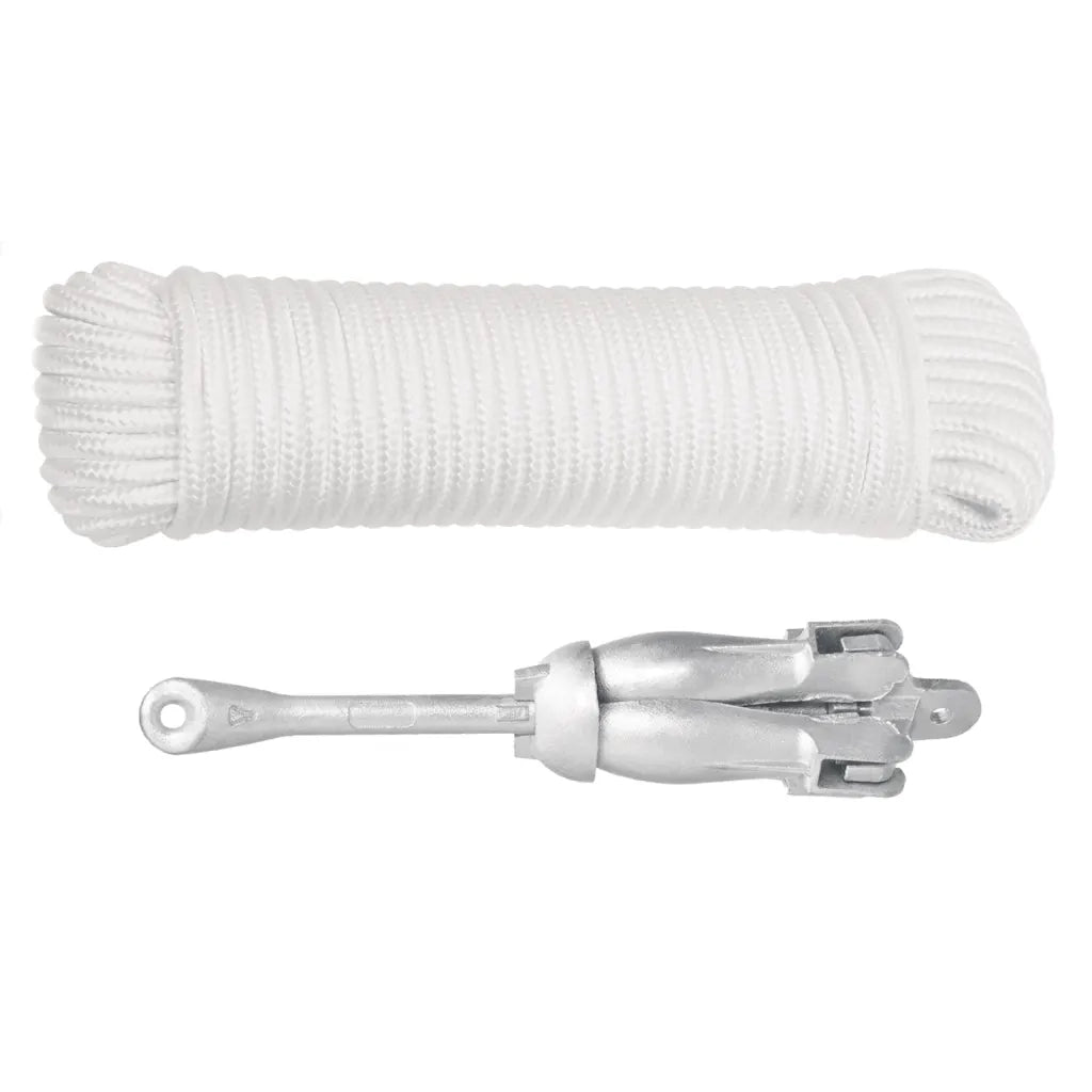 Ancora Pieghevole con Corda Argento 2,5 kg in Ferro Malleabile 94285