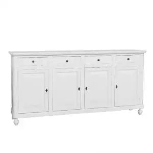 Credenza base napoletana in legno Shabby chic 4 ante bianca