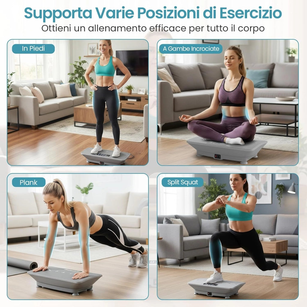 Pedana Vibrante per Casa, Piattaforma Fitness Oscillante con 10 Livelli di Velocità, Modalità Sensore di Gravità e Display LED, Pedana Oscillante per Gambe, Glutei e Addome