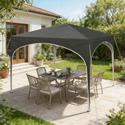 Gazebo pieghevole 3 x 3 m grigio con struttura in metallo e tetto in tessuto Oxford 210D