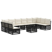Set Divano da Giardino 11 pcs Nero polyrattan 3434329