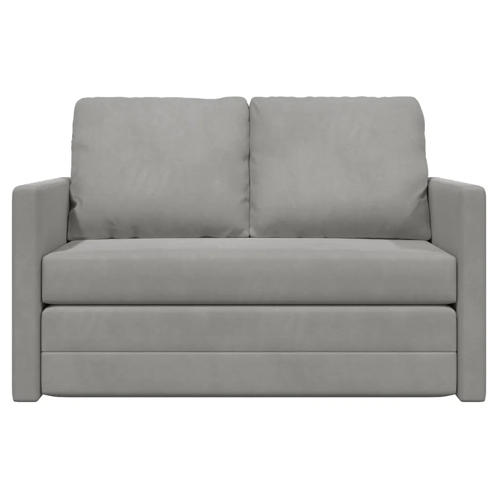 Divano letto | Sof¨¤ letto | Letto singolo da Terra 2 in 1 Grigio Chiaro 122x204x55cm Velluto