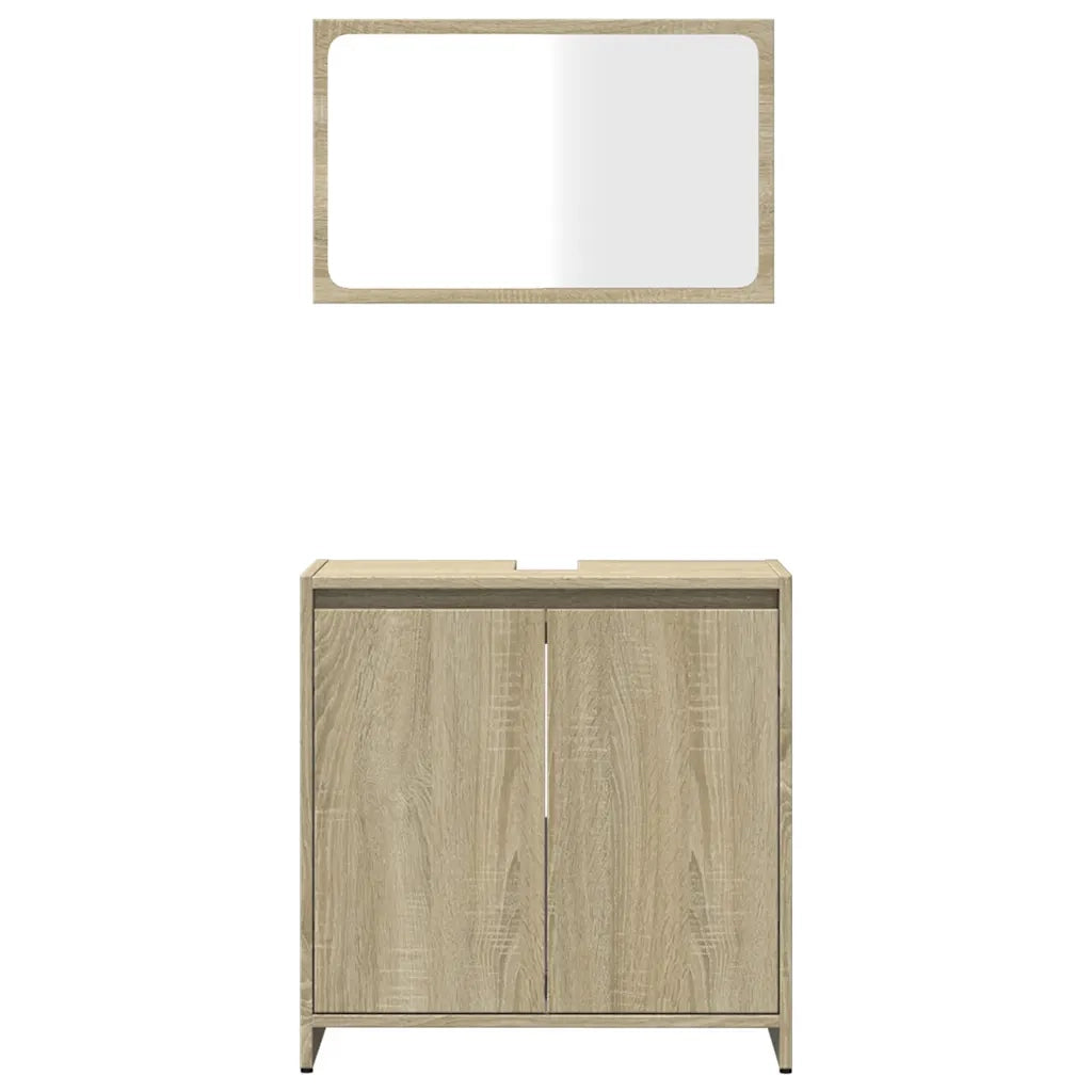 Set Mobili da Bagno 2 pz Rovere Sonoma in Legno Multistrato 849610