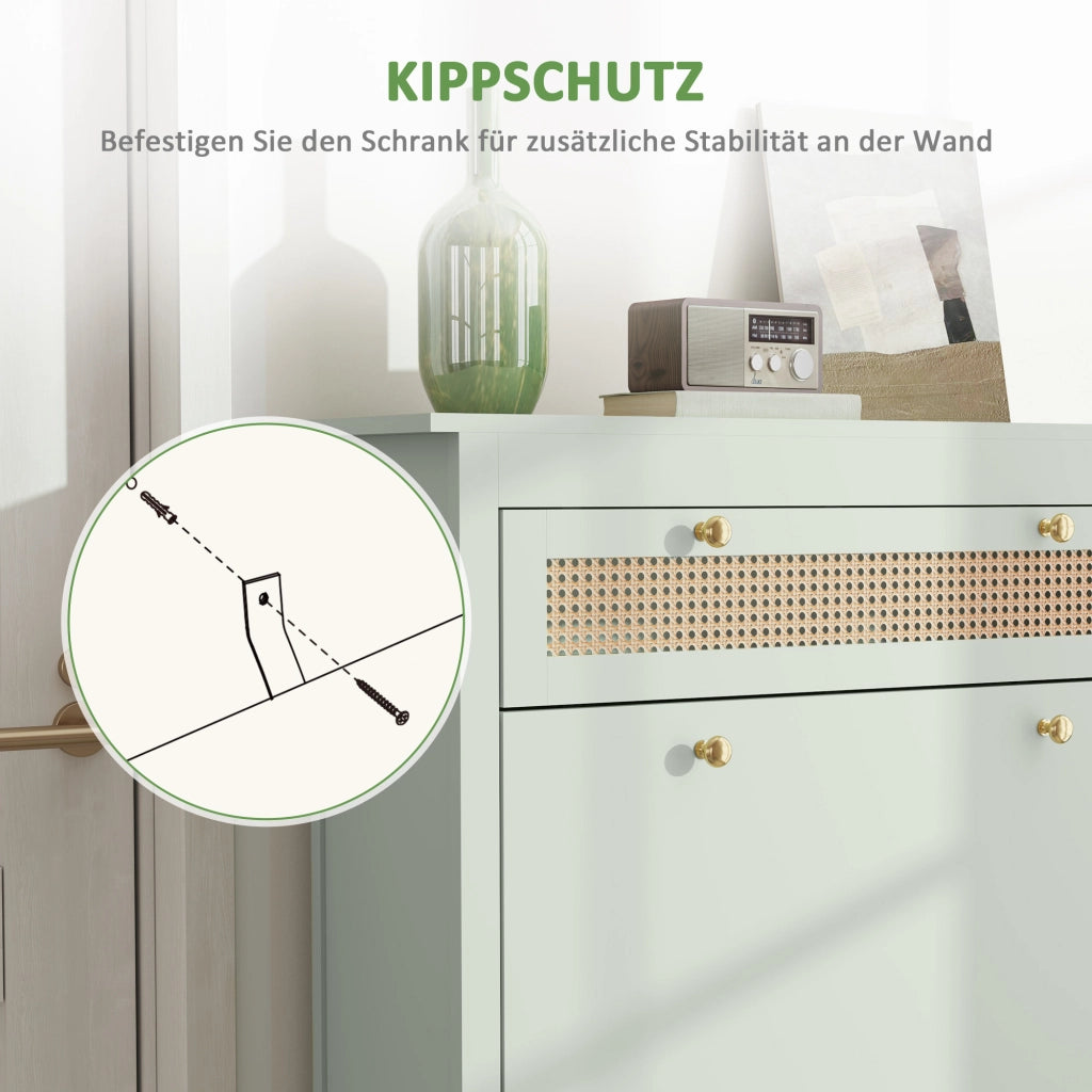 Armadio per scarpe con cassetti ¨C Zephmum ¨C Verde 88x30x120 cm