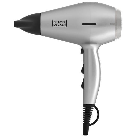 BLACK+DECKER BXHDA2400E Asciugacapelli 2400 W Ionico 2 Velocita' 3 Temperature con Diffusore e Concentratore colore Argento Grigio