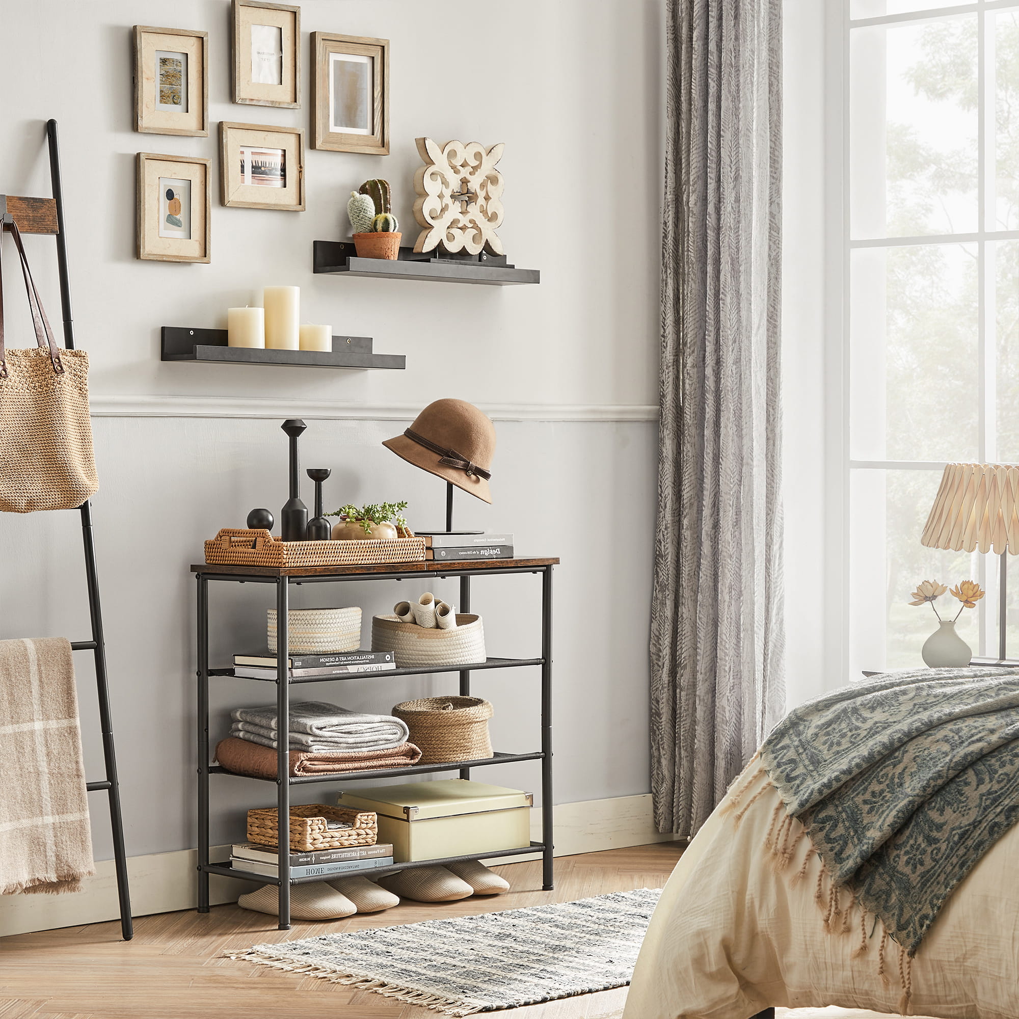 Valora SCARPIERA salvaspazio in acciaio effetto industriale x3