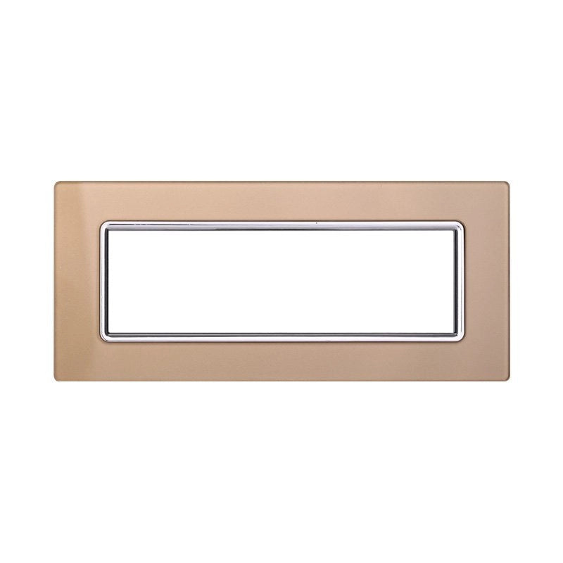 Placca In Vetro Serie Space 7P Colore Oro Compatibile Con Bticino Living Light