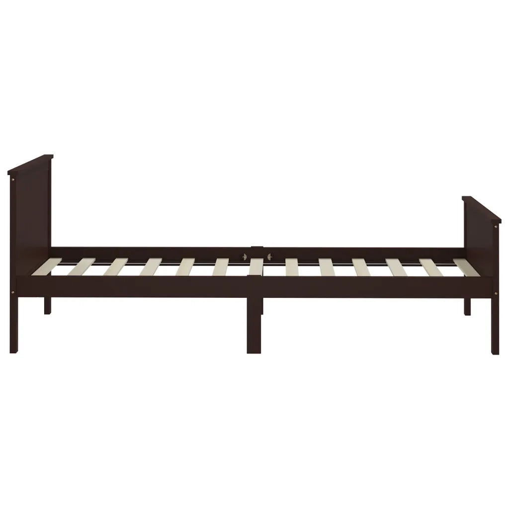 Giroletto Marrone Scuro in Legno Massello di Pino 90x200 cm 322195