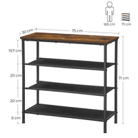 Valora SCARPIERA salvaspazio in acciaio effetto industriale x3