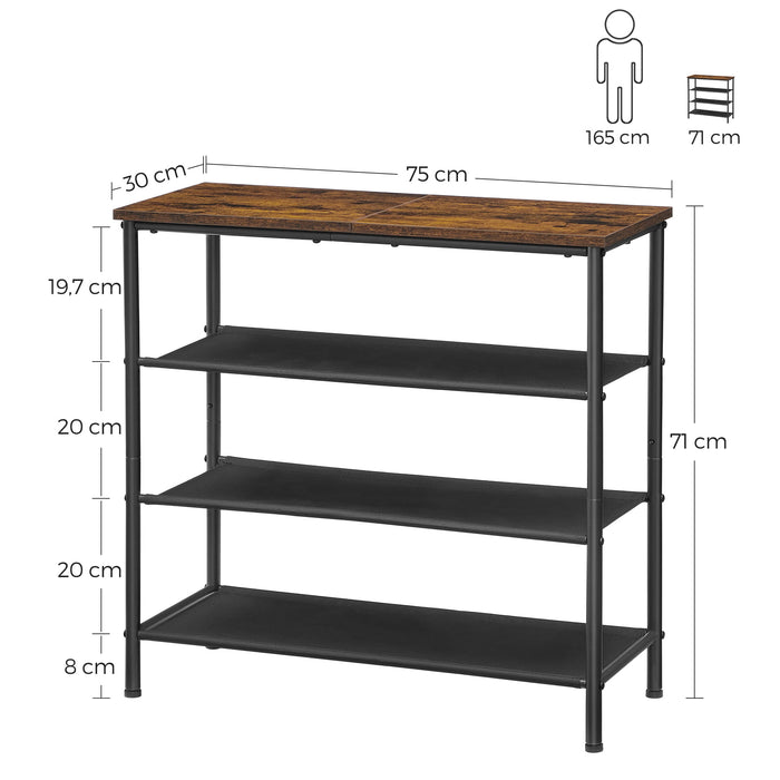 Valora SCARPIERA salvaspazio in acciaio effetto industriale x3