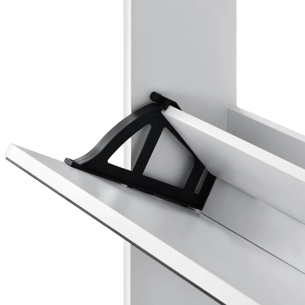Scarpiera Vogar con 3 Contenitori Ribaltabili Mobile Portascarpe con Ante a Specchio 103x63x17 cm Bianco [en.casa]