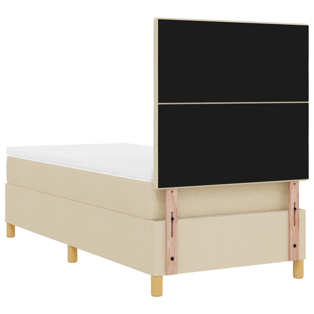 Letto a Box con Materasso e LED Crema 100x200 cm Tessuto
