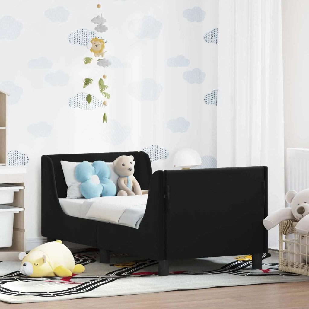 Struttura letto per bambini con testata Nero 70 x 140 cm