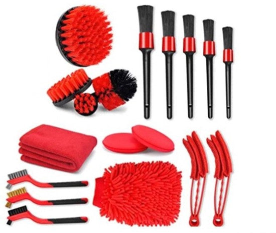 Set di pulizia per condizionatori d'aria e ventilatori, 18 pezzi, set di spazzole e spazzolino per dettagli con setole elettriche, spazzolino per auto.