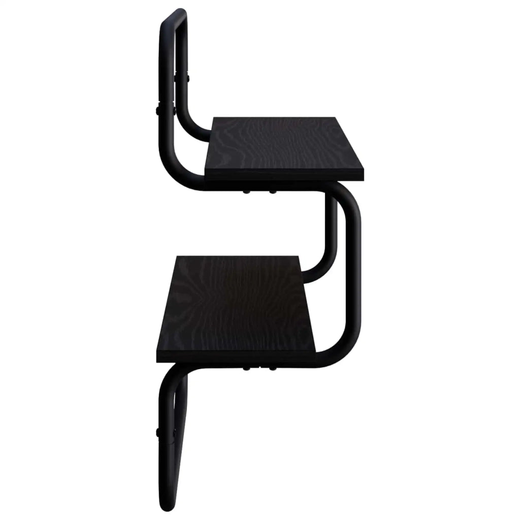 Mensola a muro a 2 ripiani Rovere Nero 60 x 24,5 x 61 cm 8006103