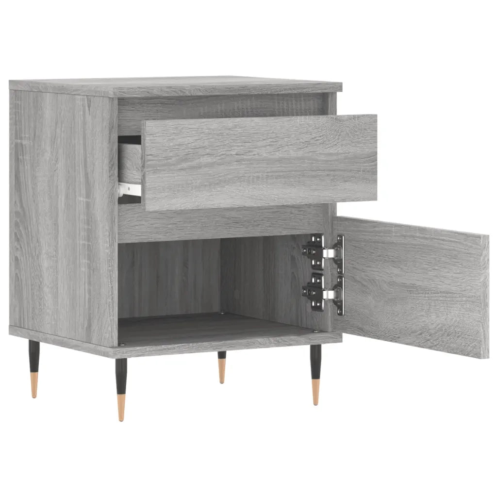 Set di 2 Comodini | Armadio da Notte | Mobiletto da notte Grigio Sonoma 40x35x50 cm in Legno Multistrato