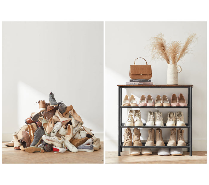 Valora SCARPIERA salvaspazio in acciaio effetto industriale x3