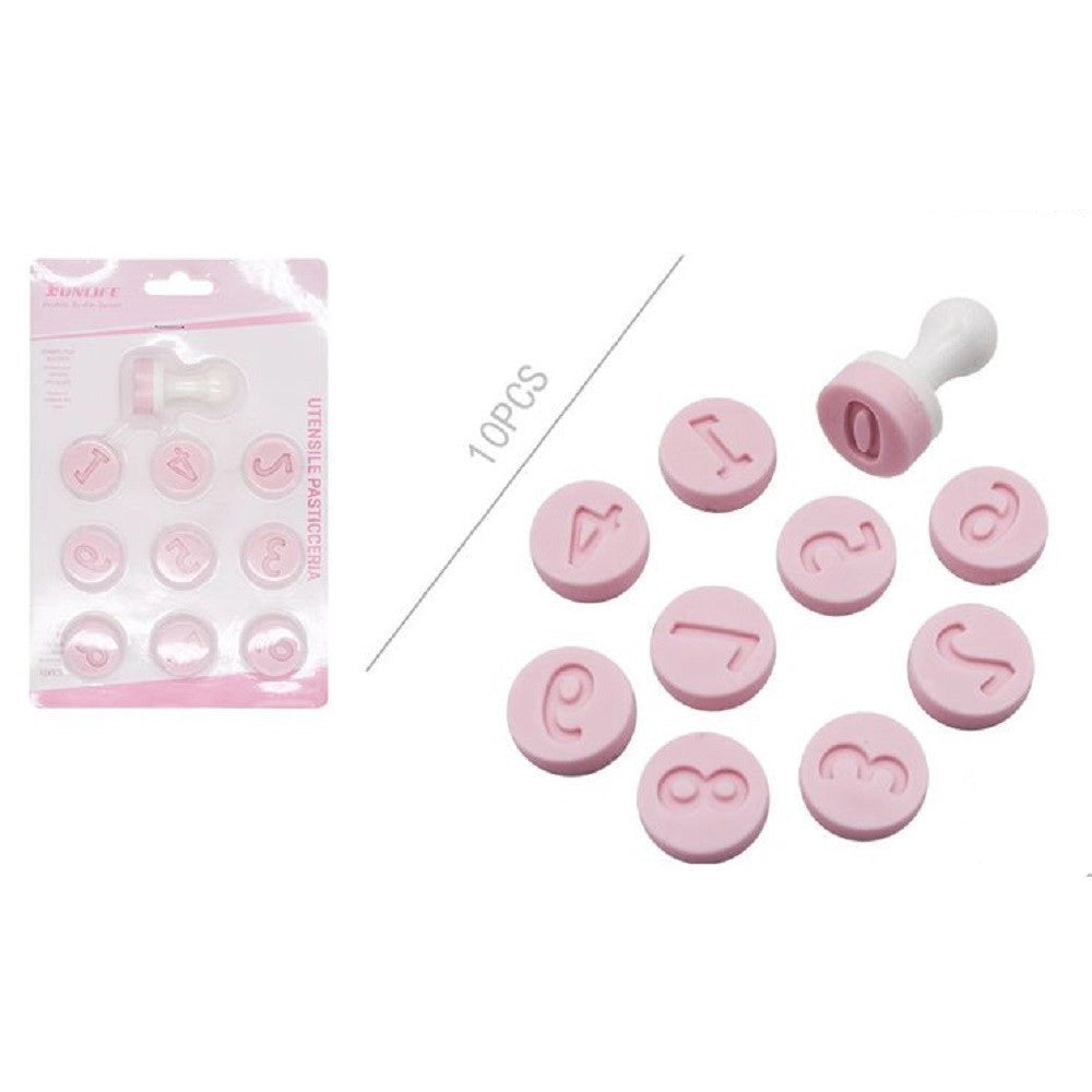Trade Shop - Set 10pz Stampini Stampi Forma Numeri Per Dolci Pasta Biscotti Pasticceria 99023 -