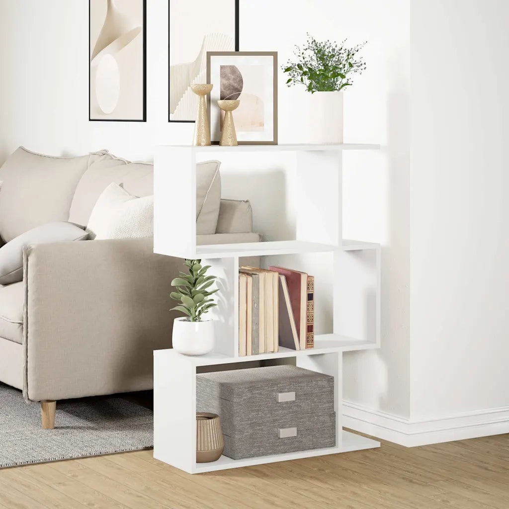 Libreria divisoria a 3 ripiani bianca 70x24x97 cm in legno ingegnerizzato 858111