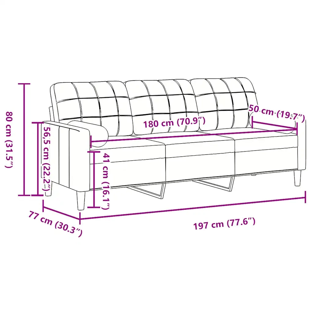 Divano | Divano da soggiorno | Sofa a 3 Posti con Cuscini Giallo 180 cm in Velluto