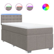 Letto singolo | Letto per adulti | Giroletto a Molle con Materasso Tortora 90x200 cm inTessuto