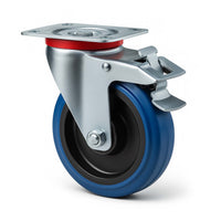 Ruota piroettante con freno 200mm max 350 kg con piastra di montaggio, per carrelli, mobili