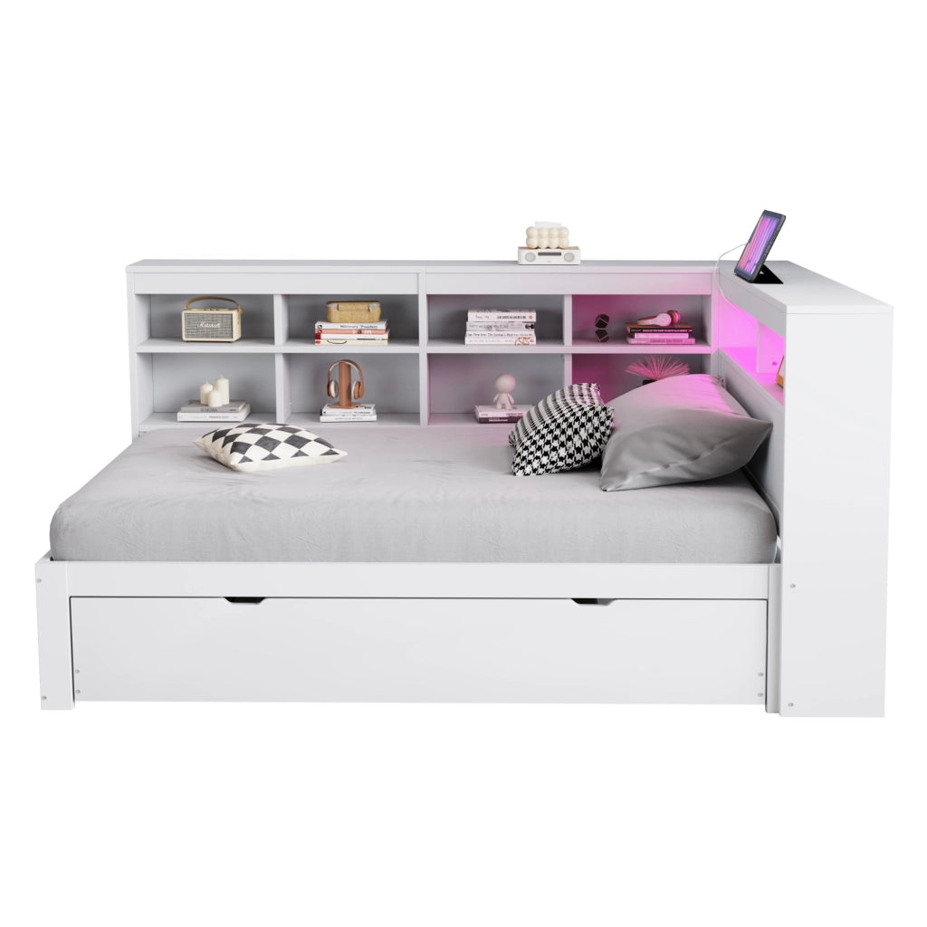 letto in legno bianco 116 x 222.3 cm