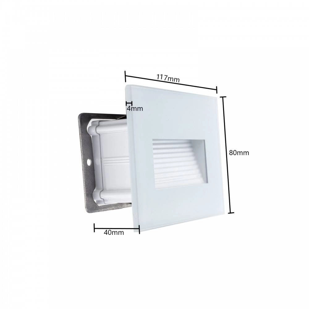 Trade Shop - Segnapasso Led 4w Incasso Per Scatola 503 3000k 4000k Ip65 Cornice In Vetro -